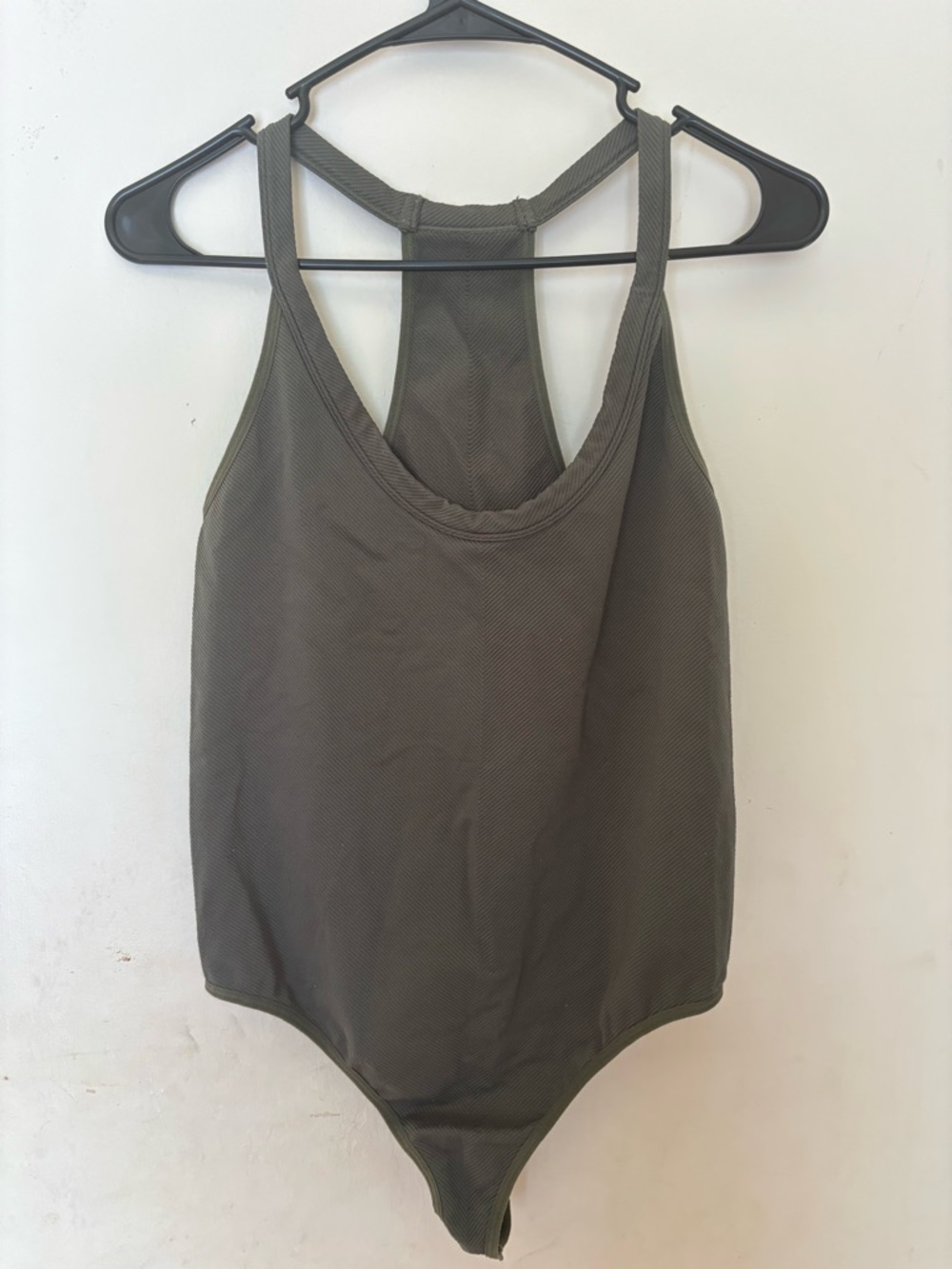 True Craft Olive Ribbed Tank Bodysuit